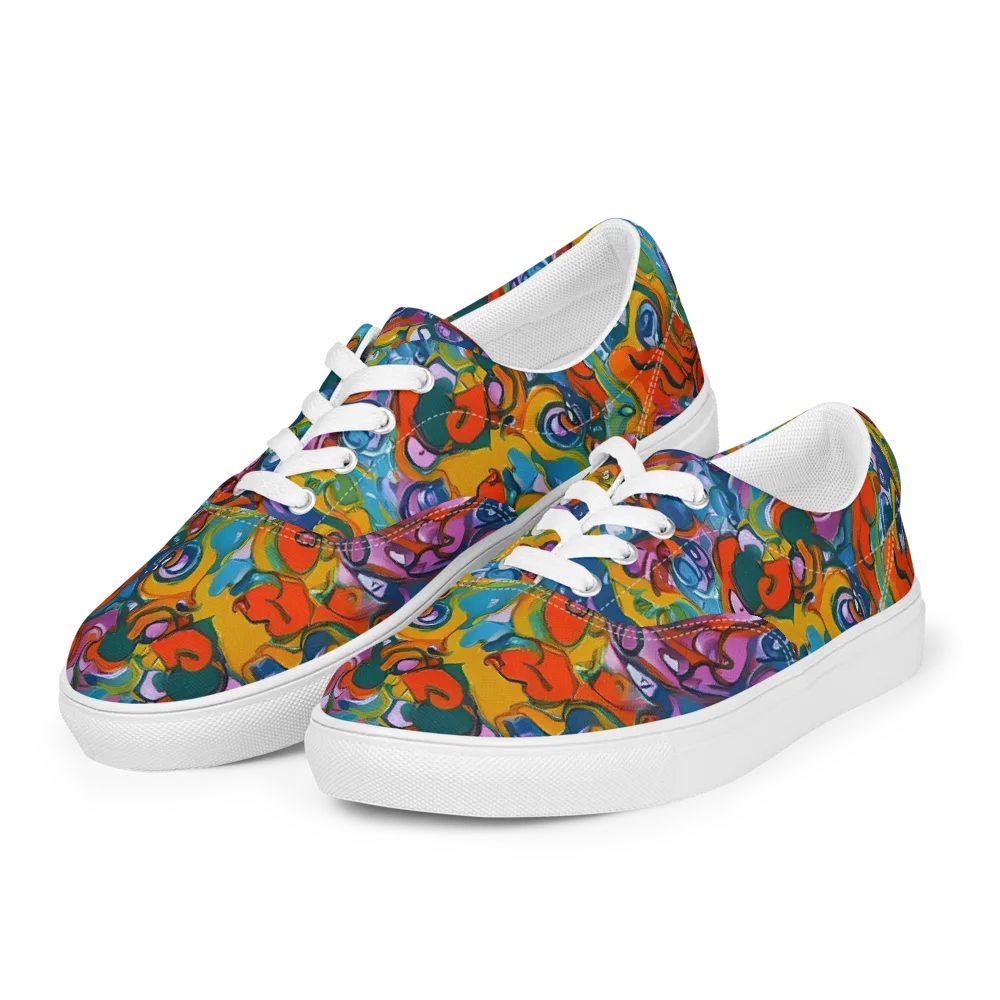 Liquid Menagerie on Men's Lace-Up Canvas Shoes — Left Front
