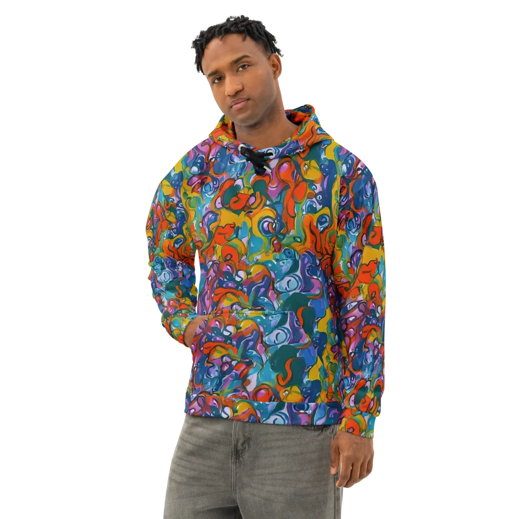 Liquid Menagerie on Cotton Hoodie — Left Front