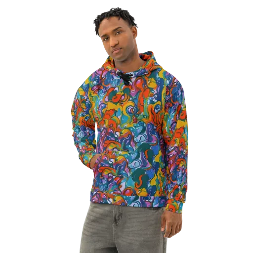 Liquid Menagerie on a Cotton Hoodie
