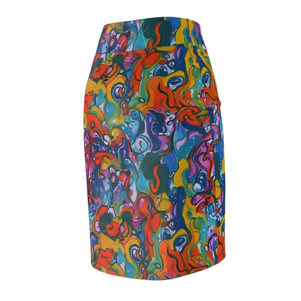 Liquid Menagerie on Pencil Skirt — Back Side