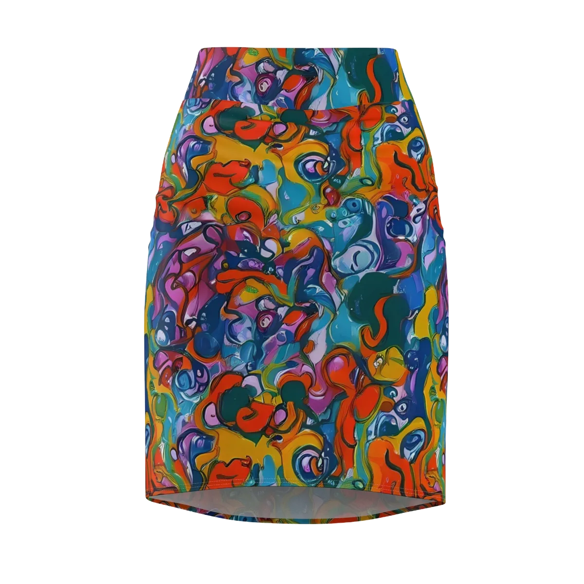Liquid Menagerie on Pencil Skirt — Front