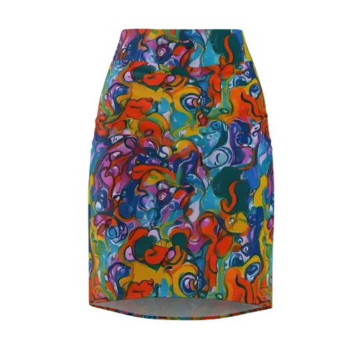 Liquid Menagerie on a Pencil Skirt