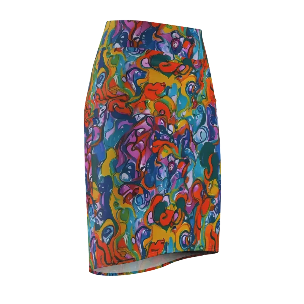 Liquid Menagerie on Pencil Skirt — Front Side