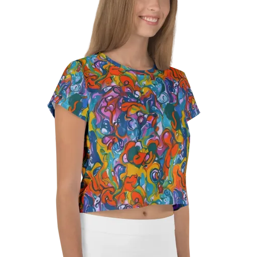 Liquid Menagerie on a Crop Tee