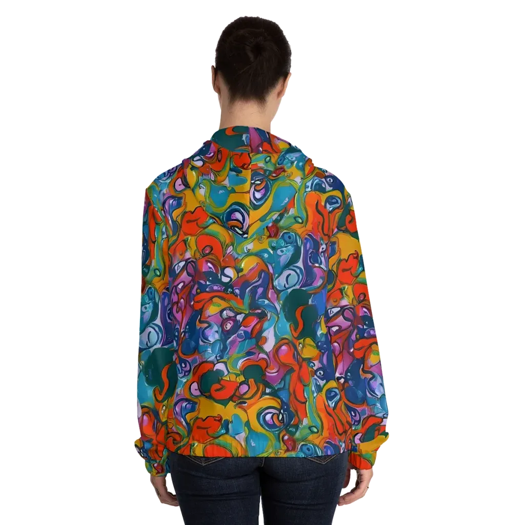 Liquid Menagerie on Women's Full-Zip Hoodie — Back On Person
