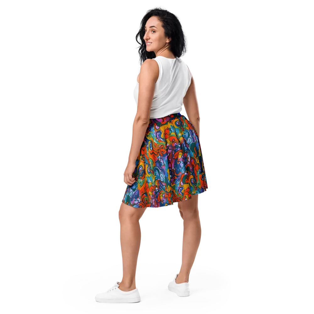 Liquid Menagerie on Skater Skirt — Back