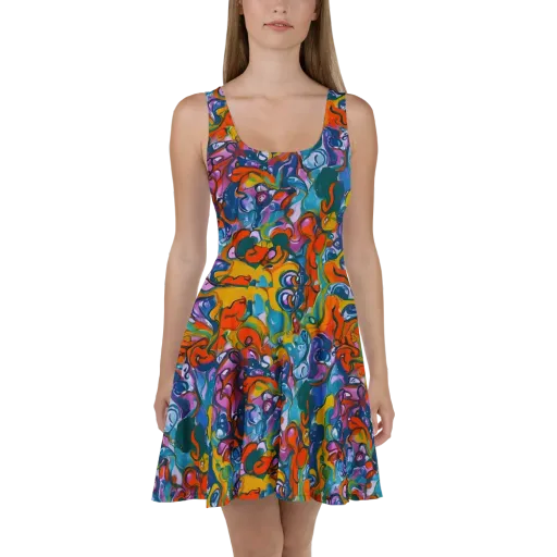 Liquid Menagerie on a Skater Dress
