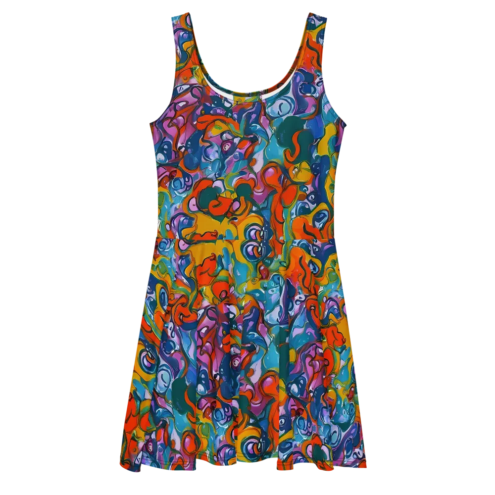Liquid Menagerie on Skater Dress — Front
