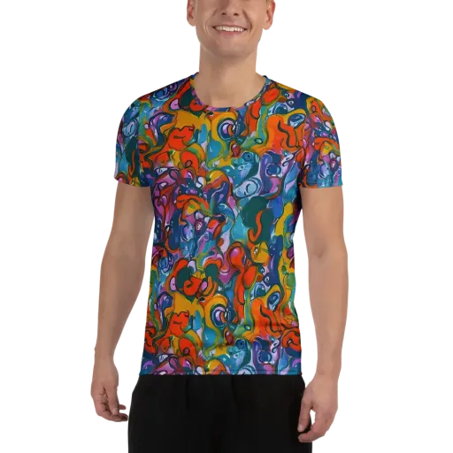 Liquid Menagerie on a Men's Athletic T-Shirt
