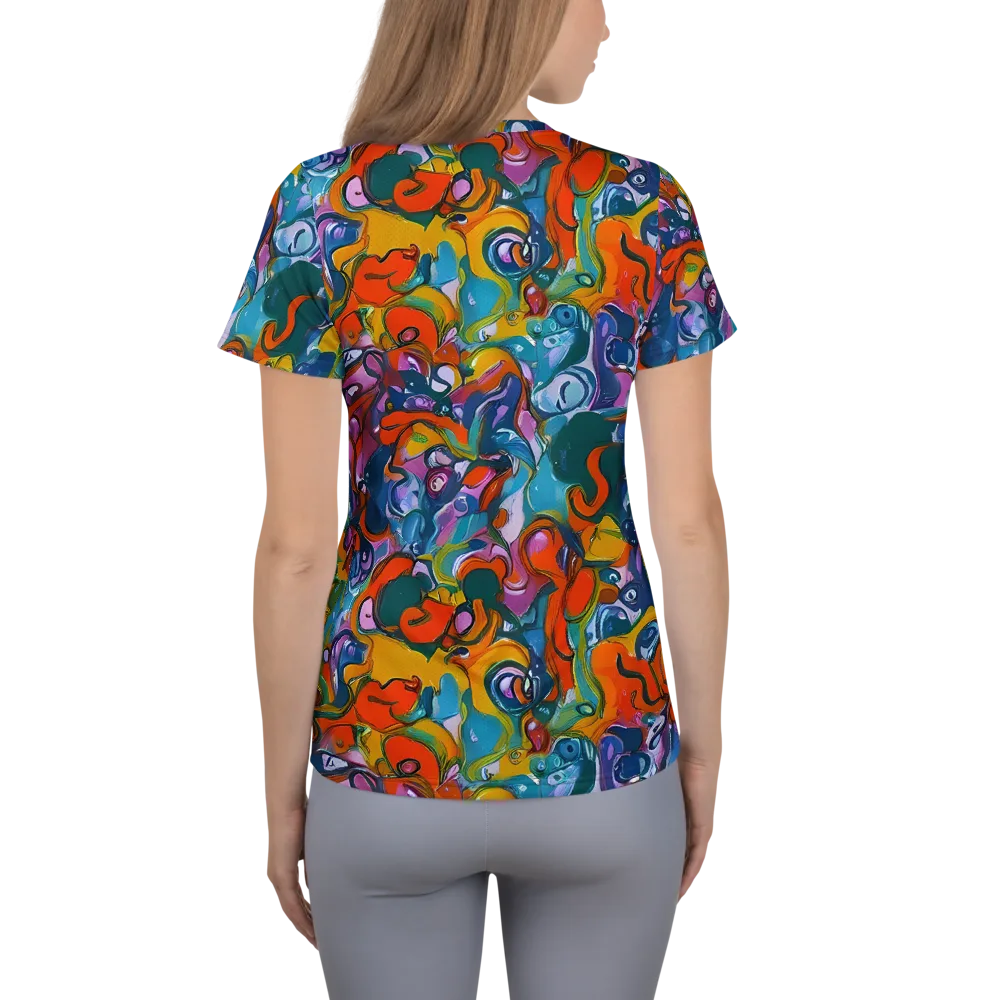 Liquid Menagerie on Women's Athletic T-Shirt — Back