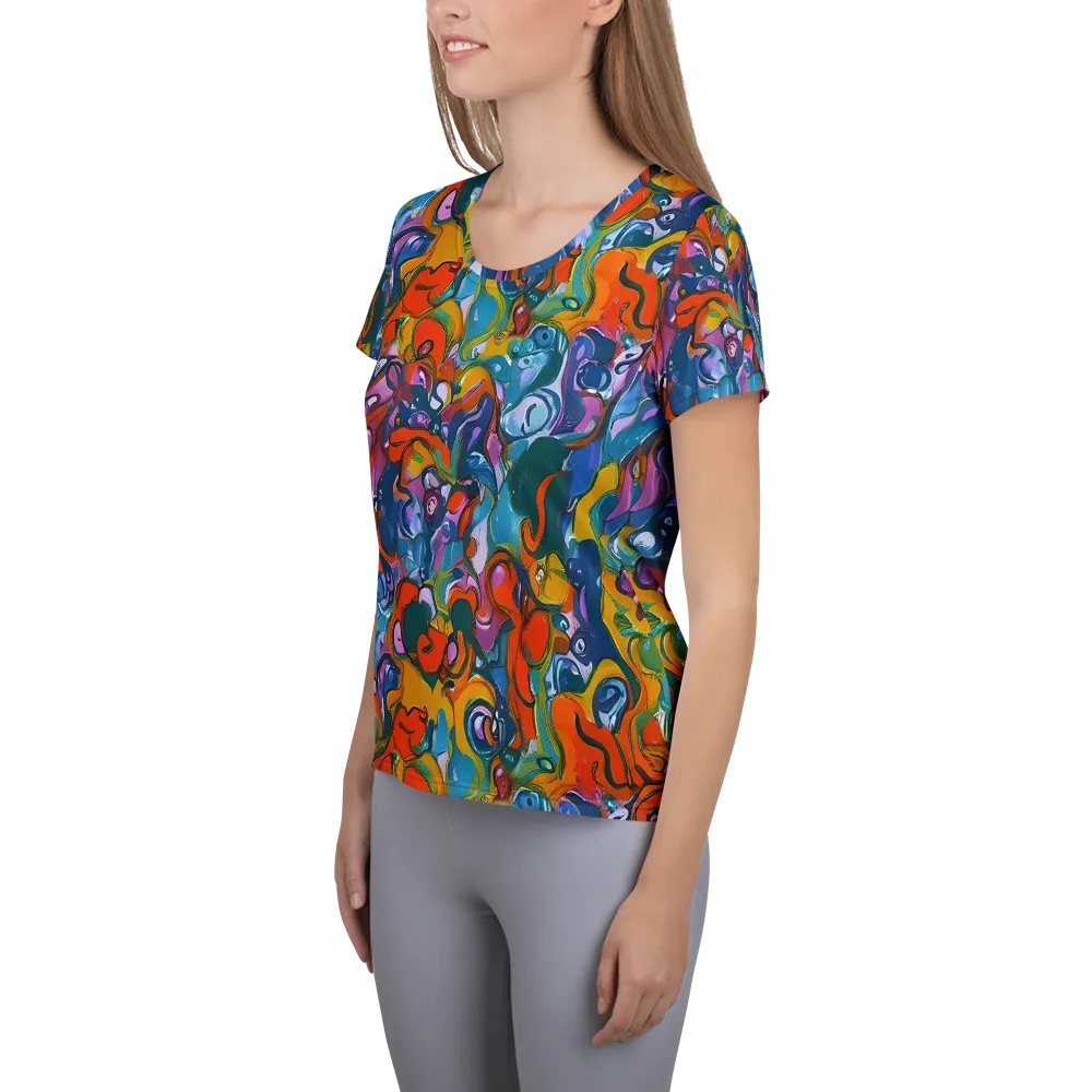 Liquid Menagerie on Women's Athletic T-Shirt — Left