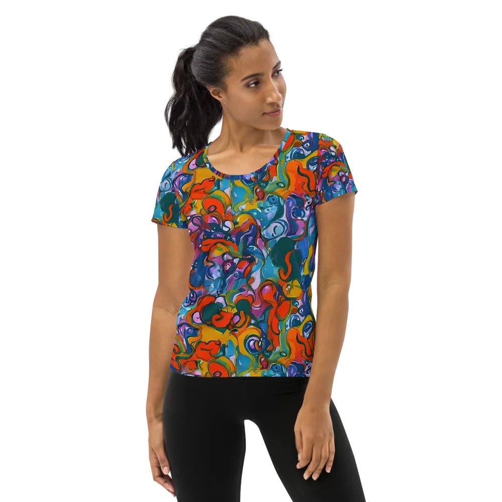 Liquid Menagerie on Women's Athletic T-Shirt — Front