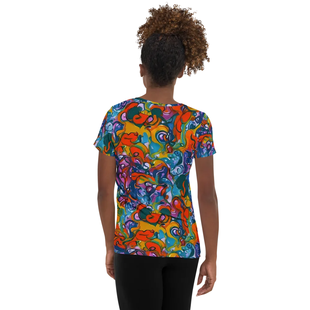 Liquid Menagerie on Women's Athletic T-Shirt — Back