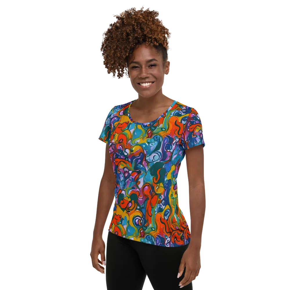 Liquid Menagerie on Women's Athletic T-Shirt — Left