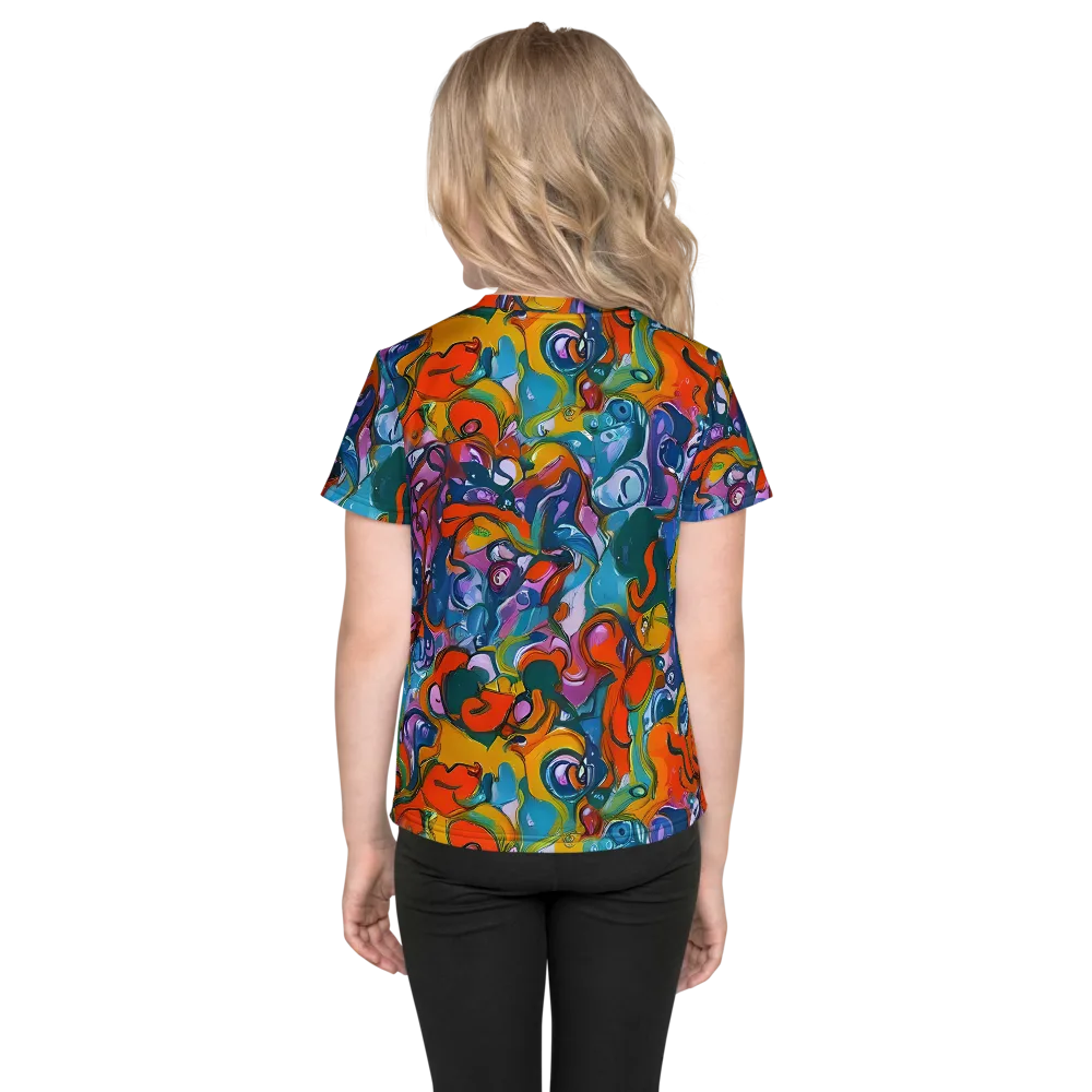 Liquid Menagerie on Kids Crew Neck T-Shirt — Back