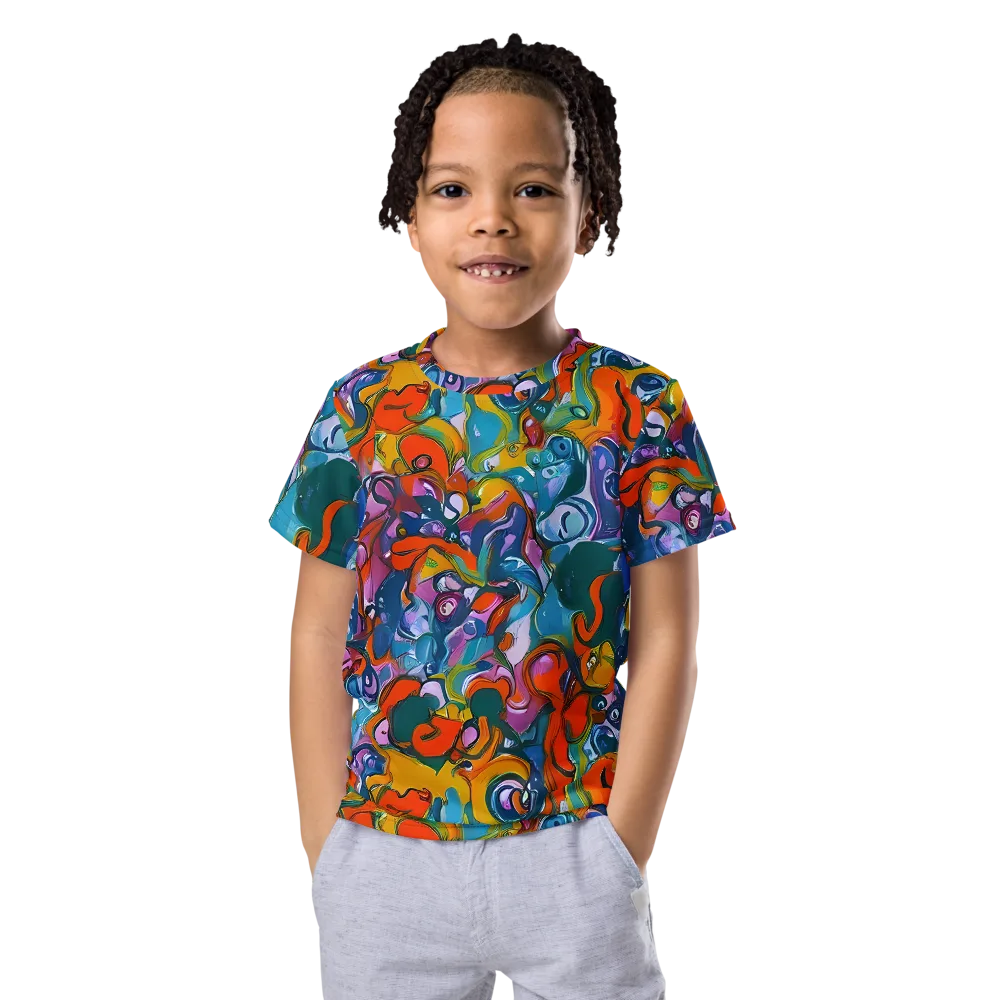 Liquid Menagerie on Kids Crew Neck T-Shirt — Front