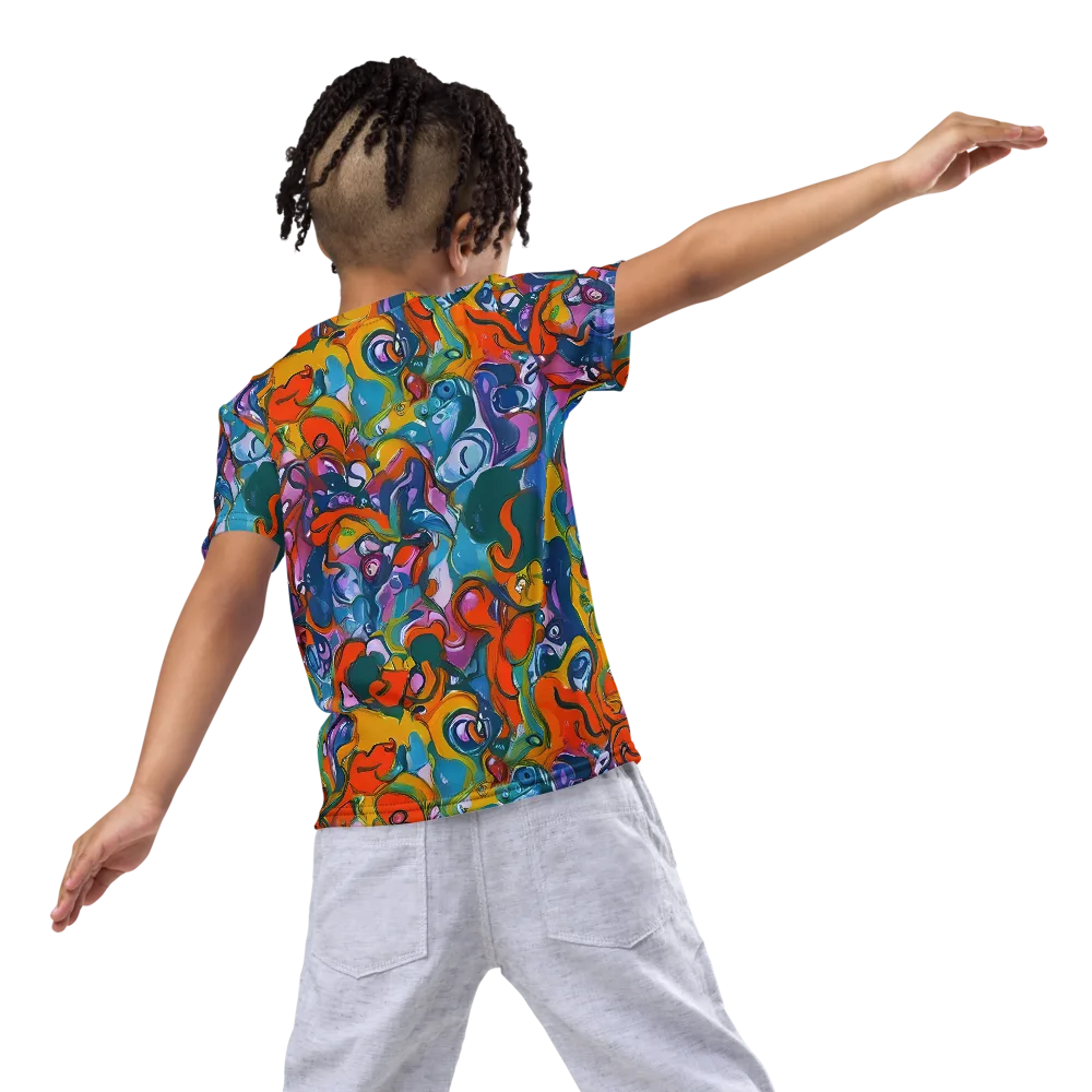 Liquid Menagerie on Kids Crew Neck T-Shirt — Back