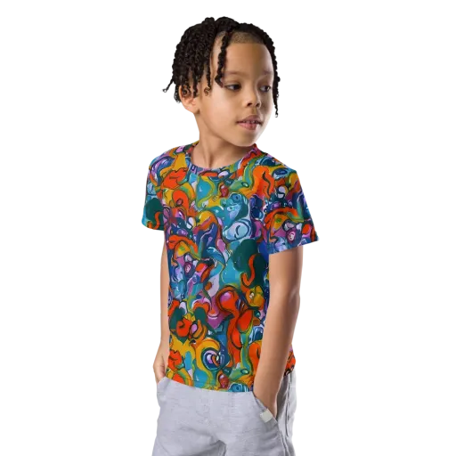 Liquid Menagerie on a Kids Crew Neck T-Shirt
