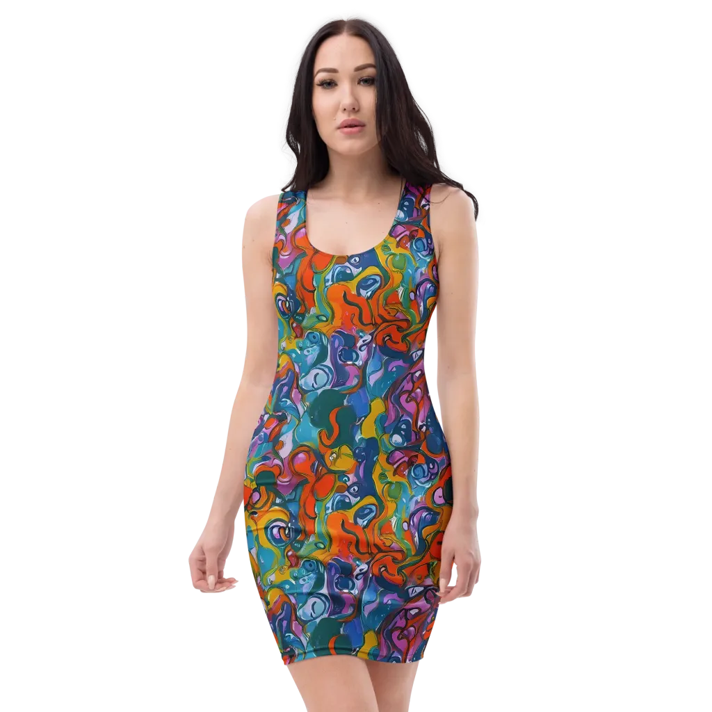 Liquid Menagerie on Bodycon Dress — Front
