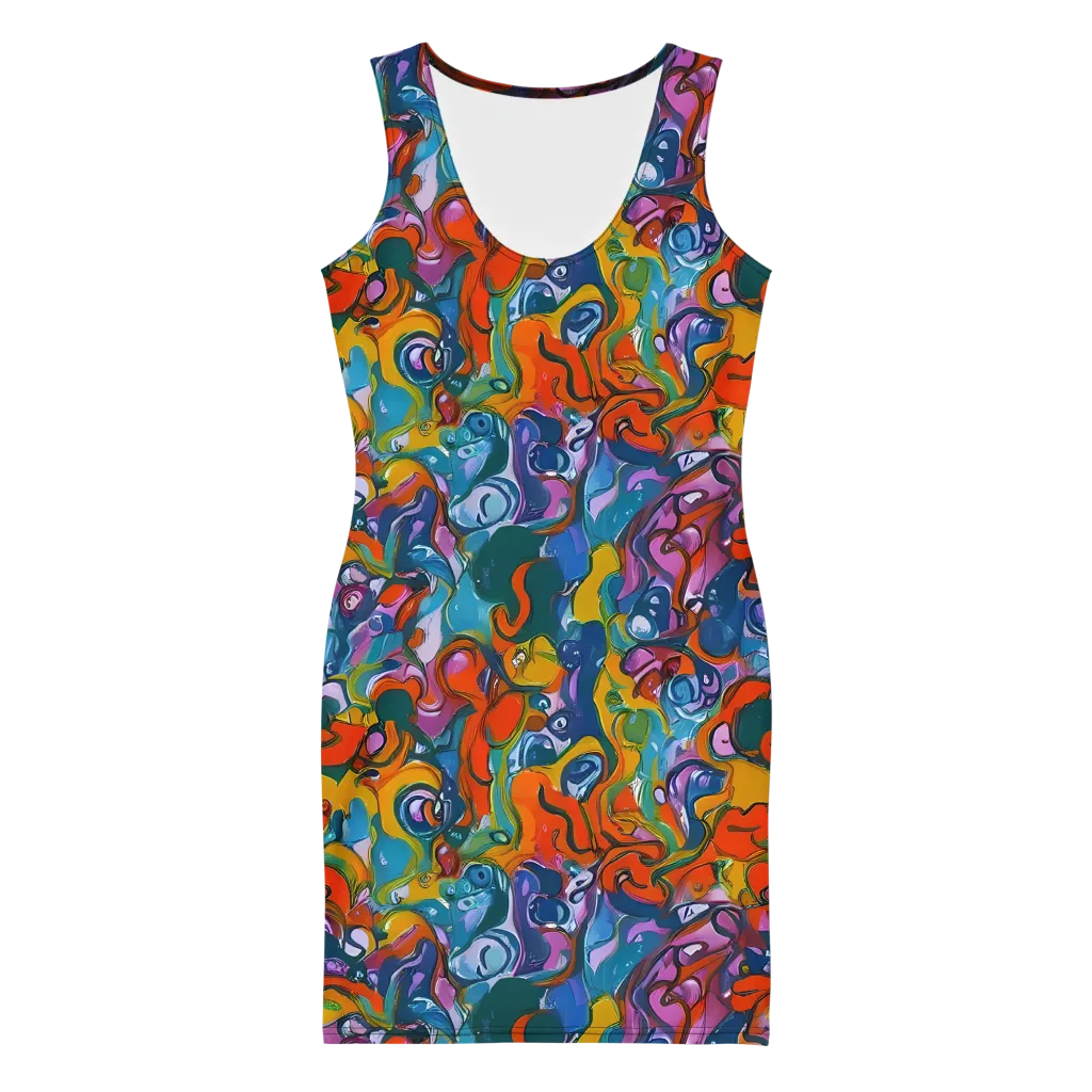 Liquid Menagerie on Bodycon Dress — Front