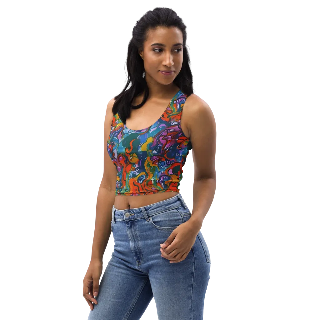 Liquid Menagerie on Crop Top — Left Front