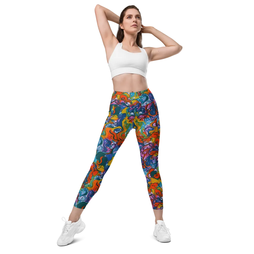 Liquid Menagerie on Leggings with Pockets — Front