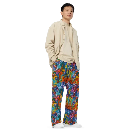 Liquid Menagerie on a Wide-Leg Pants