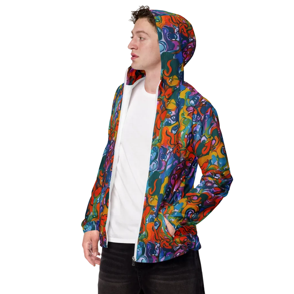 Liquid Menagerie on Men's Windbreaker — Left Front