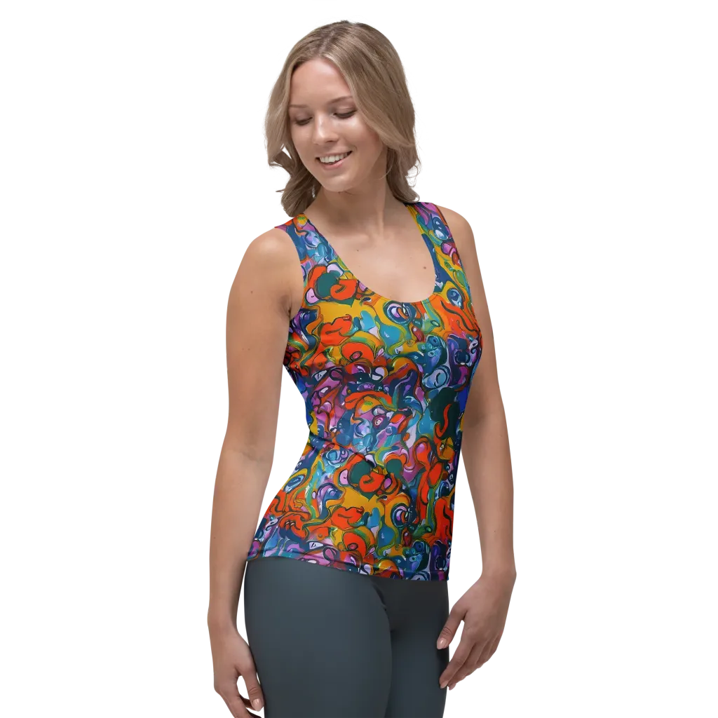 Liquid Menagerie on Women's Tank Top — Right Front