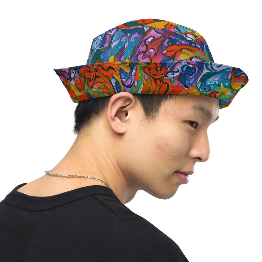 Liquid Menagerie on Reversible Bucket Hat — Right Outside