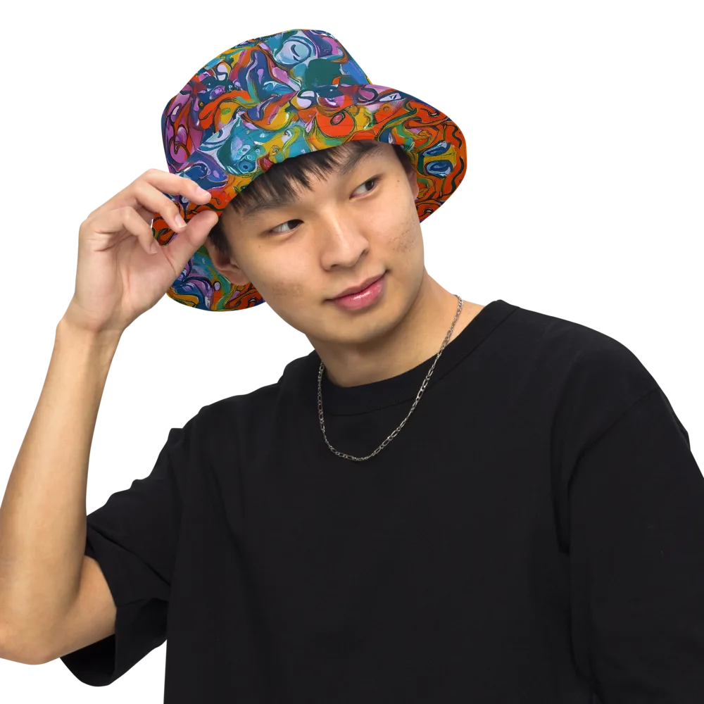 Liquid Menagerie on Reversible Bucket Hat — Front Inside
