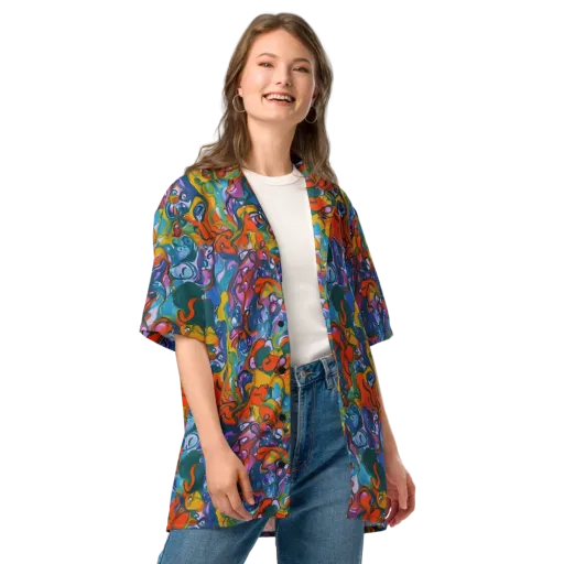 Liquid Menagerie on a Button Shirt