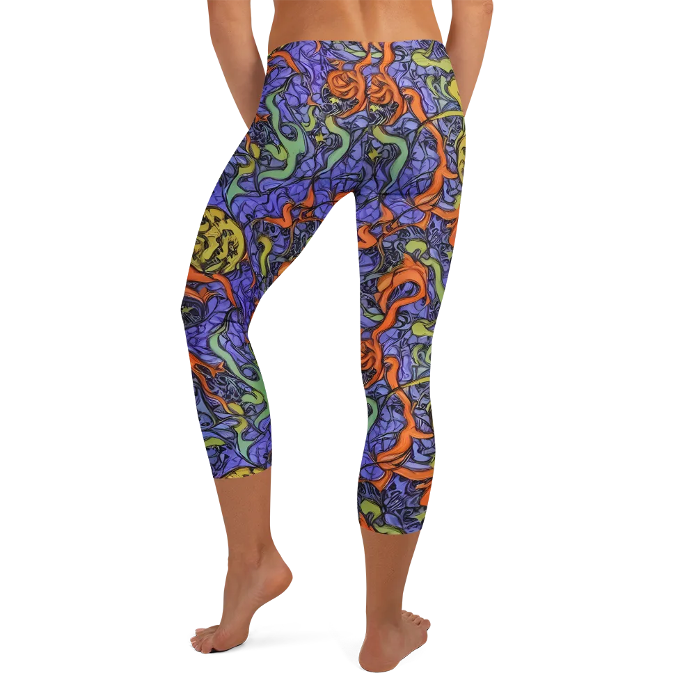 Violet Flux on Capri Leggings — Back