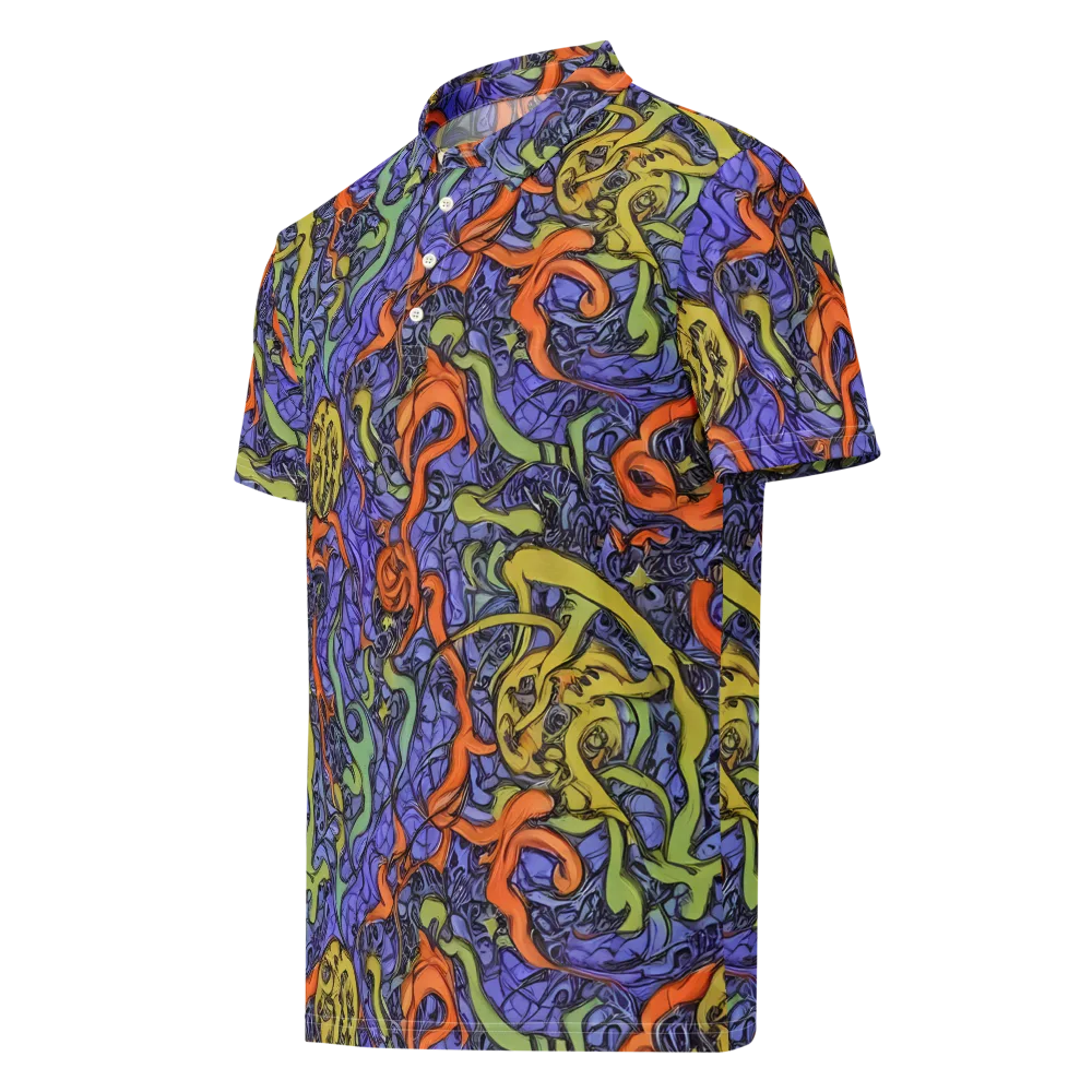 Violet Flux on Men's Slim Fit Polo Shirt — Left Front