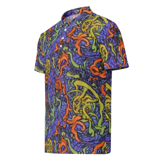 Violet Flux on a Men's Slim Fit Polo Shirt