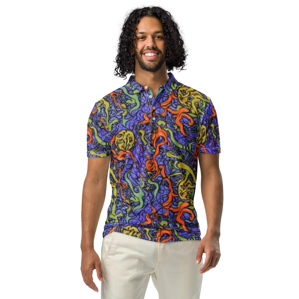 Violet Flux on Men's Slim Fit Polo Shirt — Front