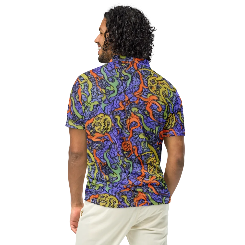 Violet Flux on Men's Slim Fit Polo Shirt — Back