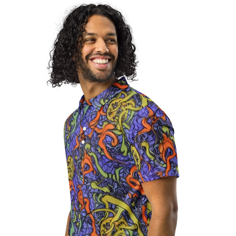 Violet Flux on Men's Slim Fit Polo Shirt — Left Front