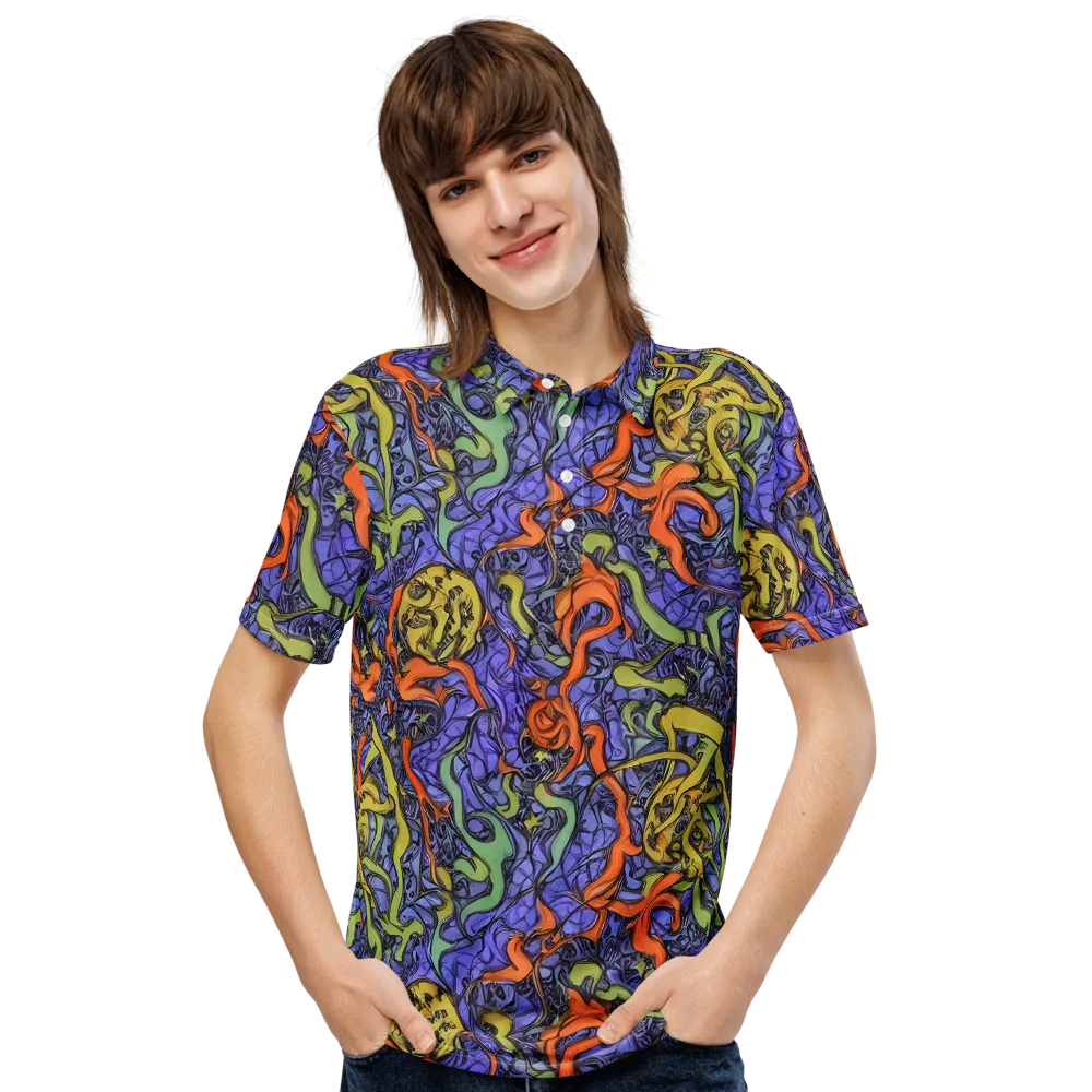 Violet Flux on Men's Slim Fit Polo Shirt — Front