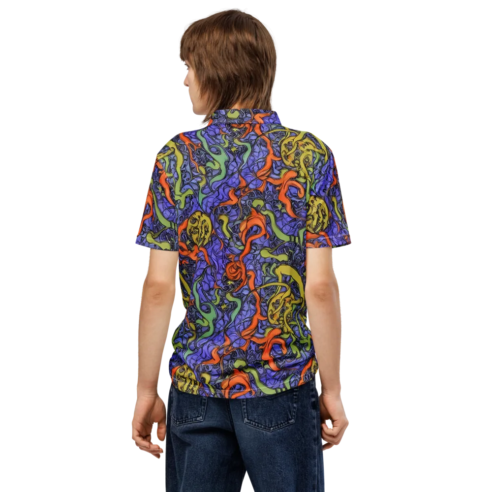 Violet Flux on Men's Slim Fit Polo Shirt — Back