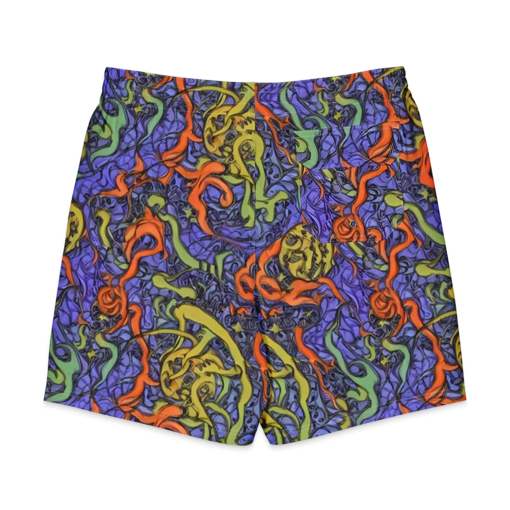 Violet Flux on Men's Board Shorts — Back