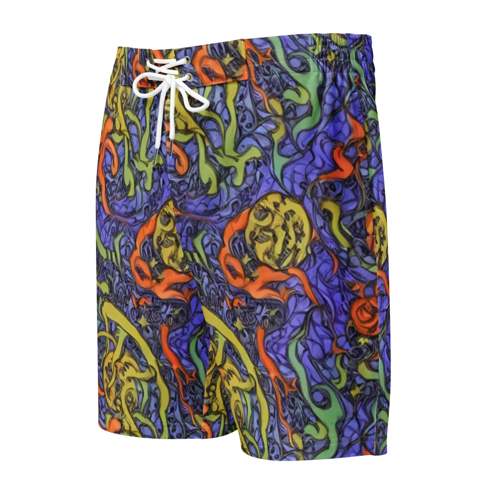 Violet Flux on Men's Board Shorts — Front