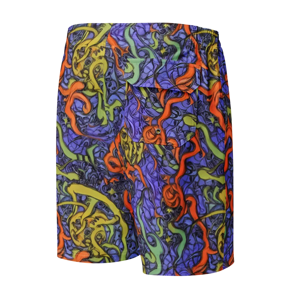 Violet Flux on Men's Board Shorts — Back