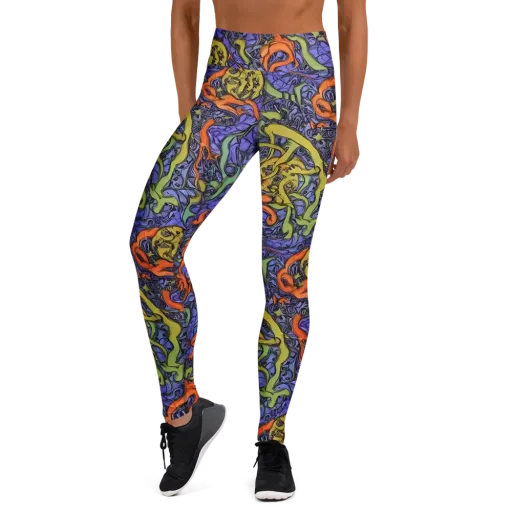 Violet Flux on a Yoga Leggings