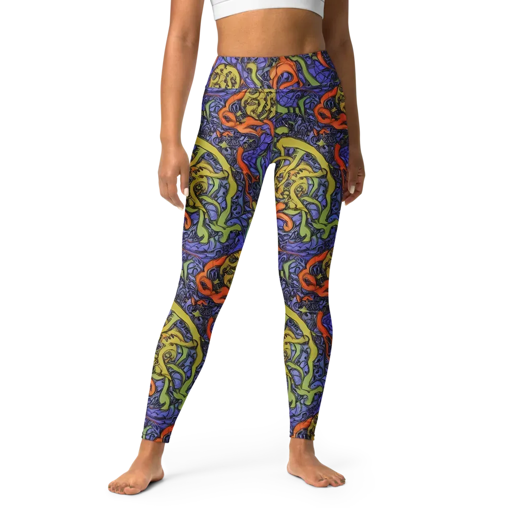 Violet Flux on Yoga Leggings — Front