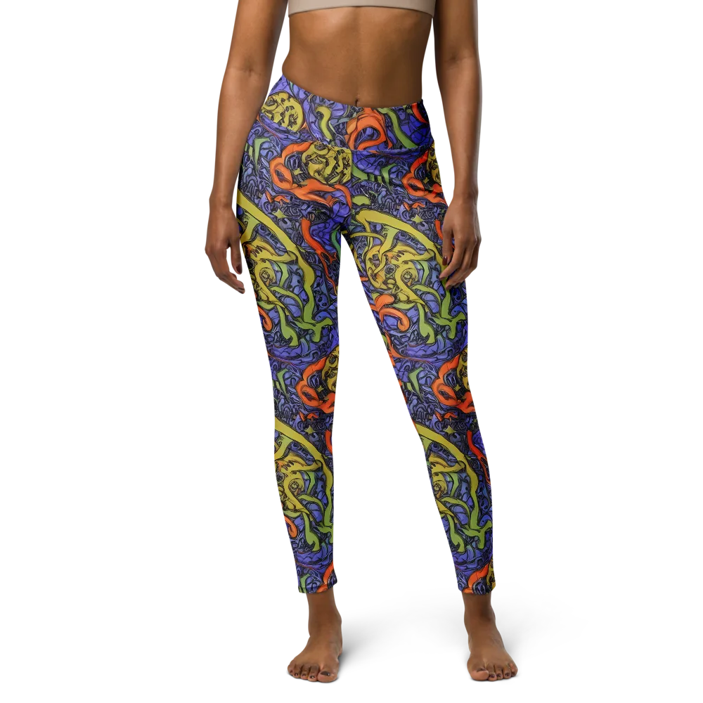Violet Flux on Yoga Leggings — Front