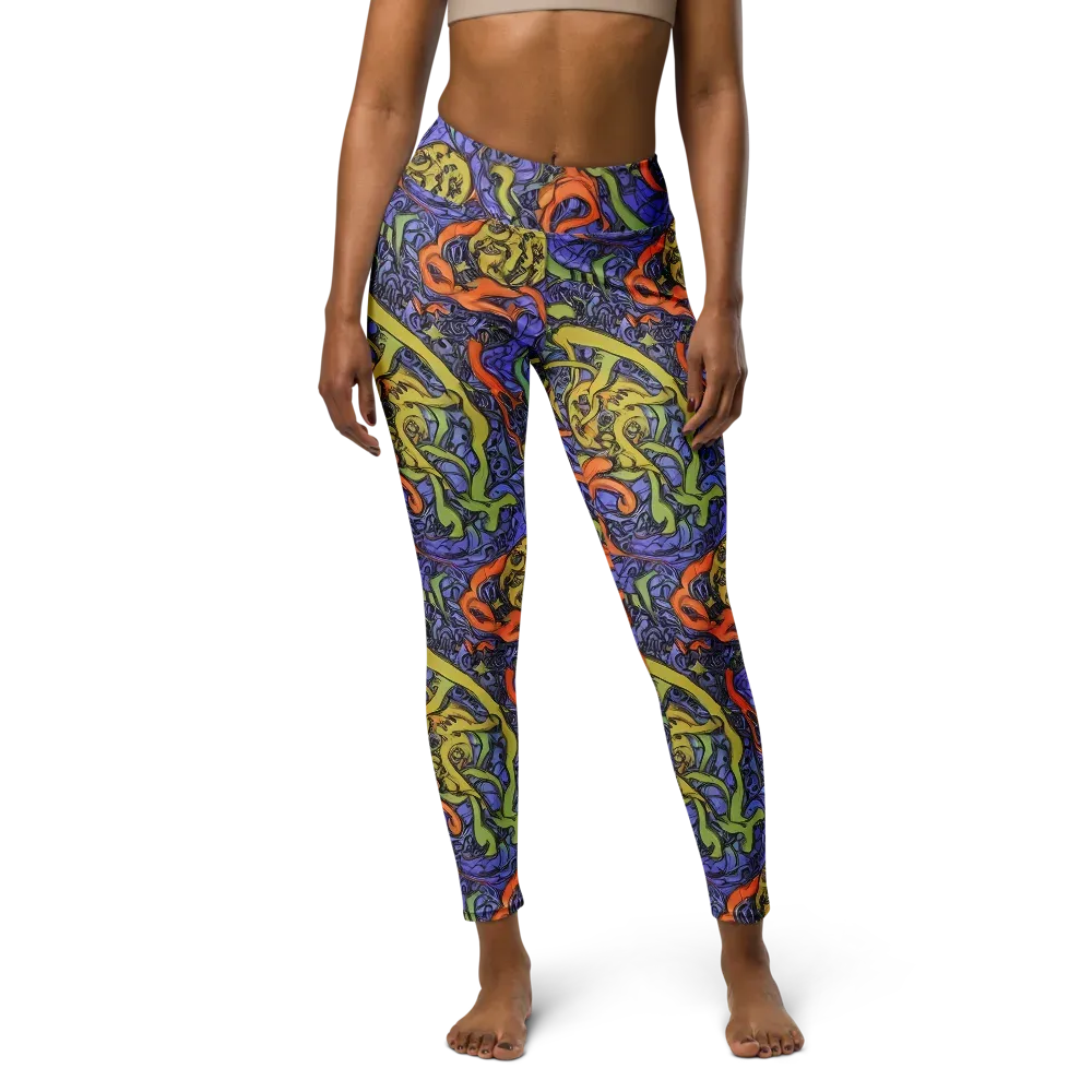 Violet Flux on Yoga Leggings — Front