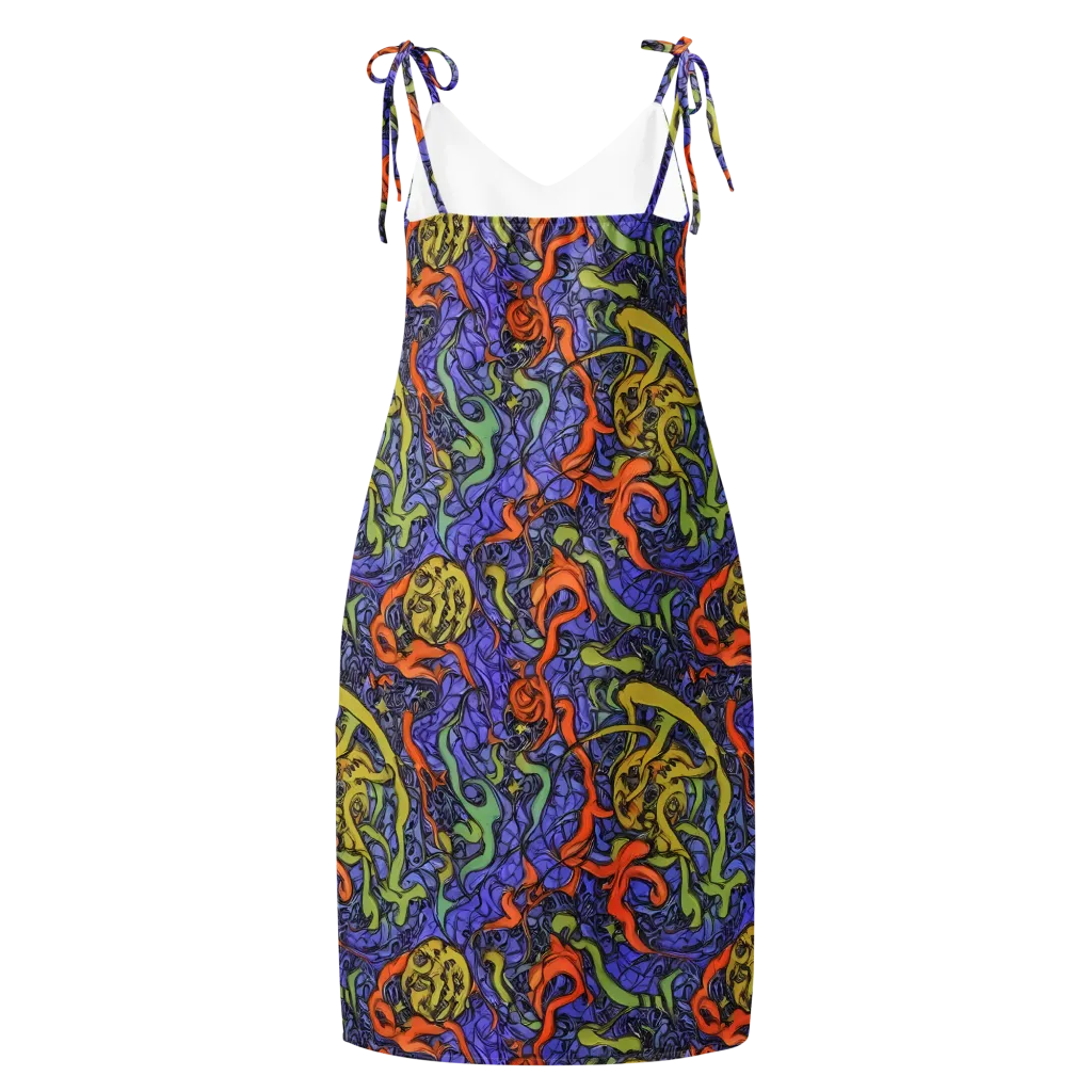 Violet Flux on Slip Dress — Back