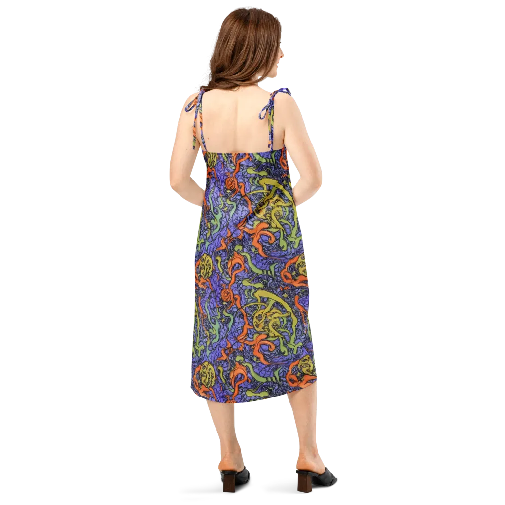 Violet Flux on Slip Dress — Back