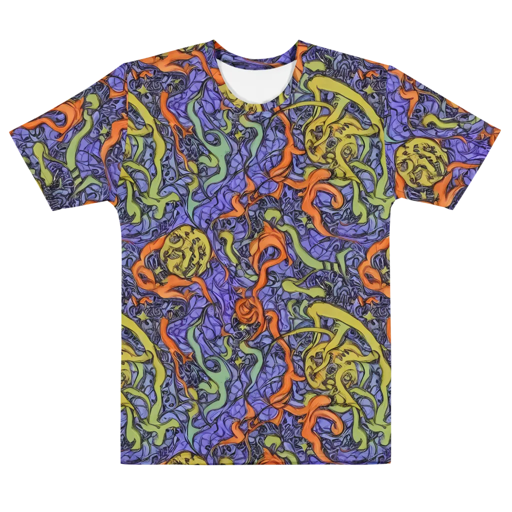 Violet Flux on Men's Cotton Crew Neck T-Shirt — Front